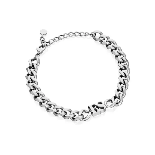 Silver Initial Curb Bracelet