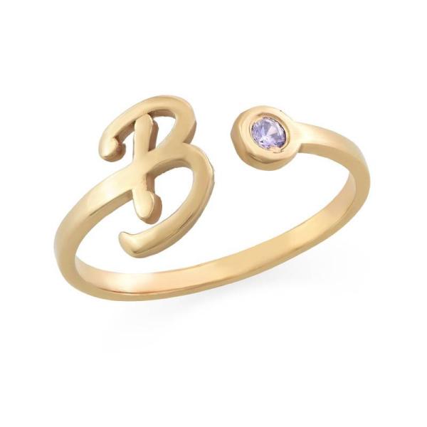 Initial Open Promise Ring in Gold