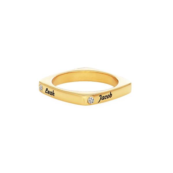 Iris Custom Square Diamond Ring in Gold