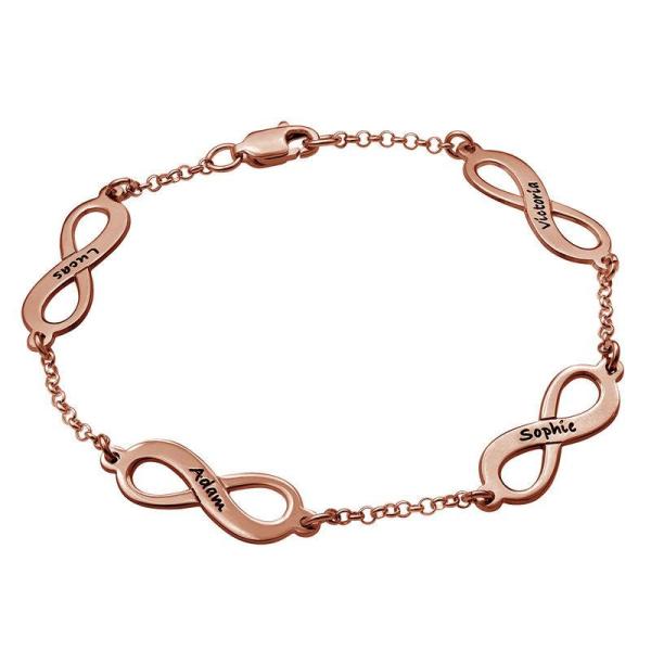 Multiple Infinity Bracelet in Rose Gold