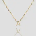 Mini Initial Necklace Gold