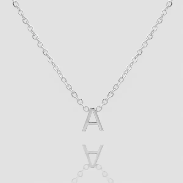 Mini Initial Necklace Silver