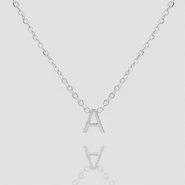 Mini Initial Necklace Silver