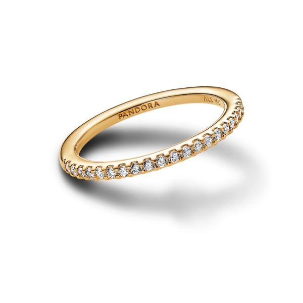 Gold-Plated Sparkling Band Ring