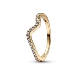 Gold Sparkling Wave Ring