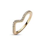 Gold Sparkling Wave Ring