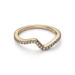 Gold Sparkling Wave Ring