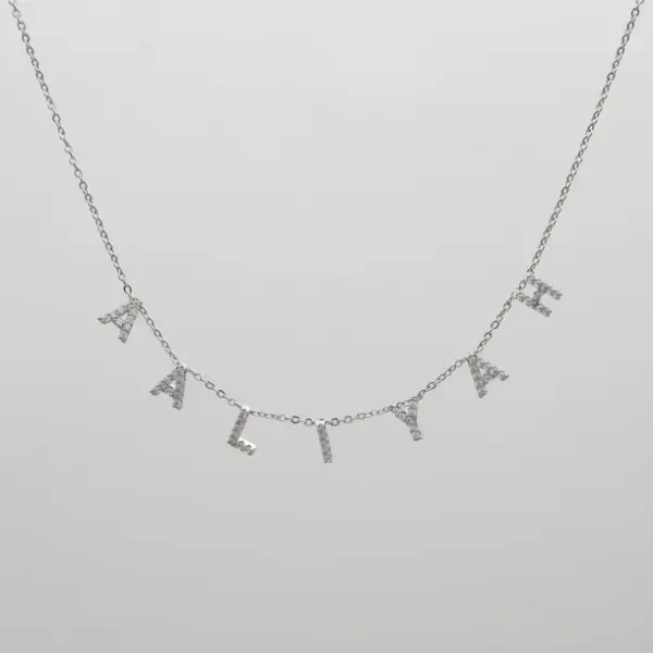 ICY Suspended Custom Name Necklace Silver