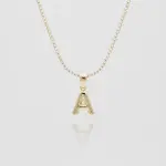 Mini Bubble Initial Necklace Gold