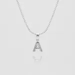 Mini Bubble Initial Necklace Silver