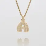 ICY Bubble Letter Initial Necklace Gold