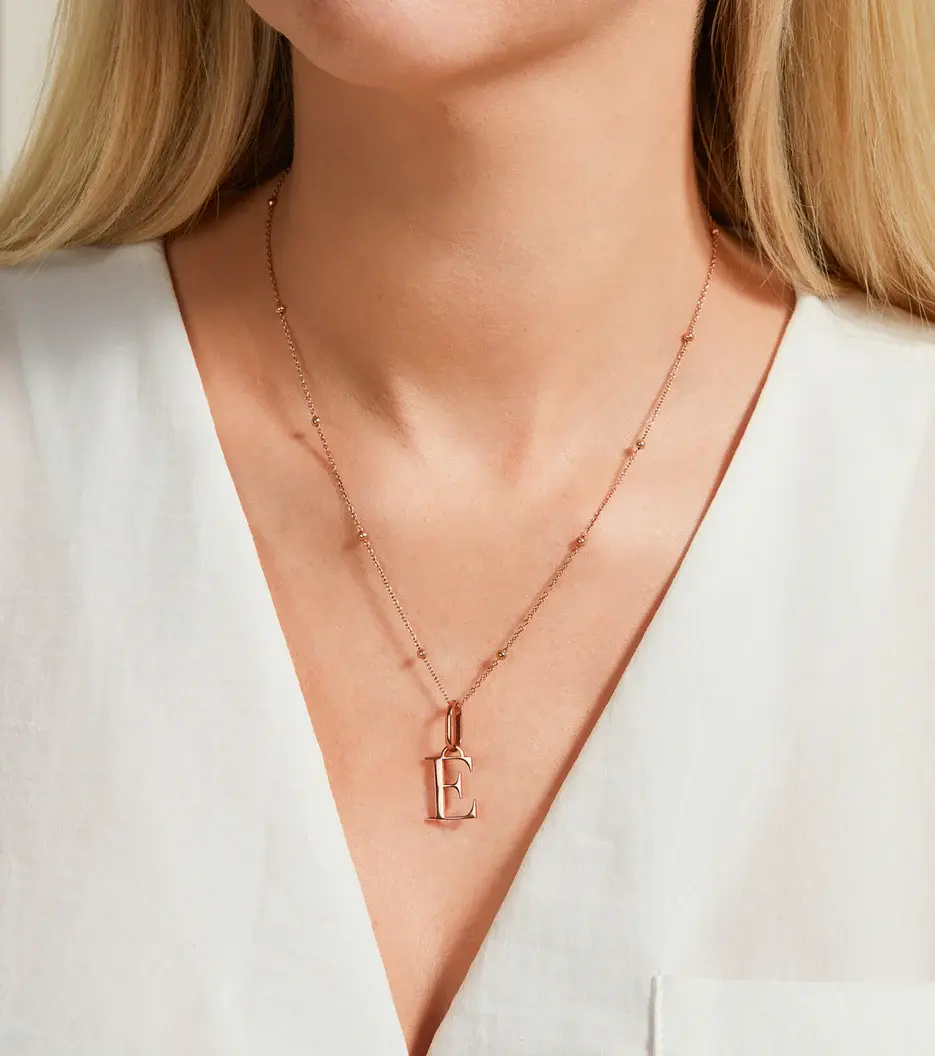 Rose Gold Initial Necklace