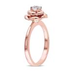 Sapphire Rose Flower Promise Ring in Rose Gold