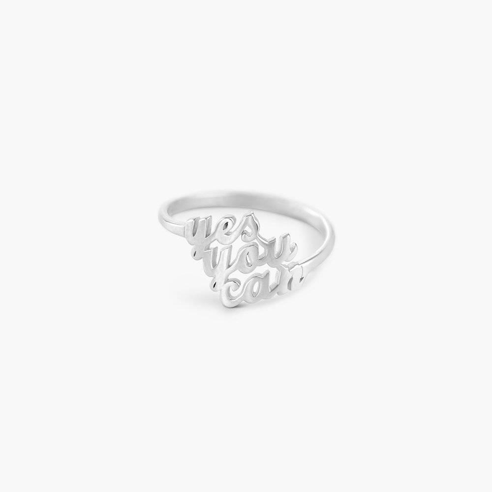 Script Triple Name Ring in Silver