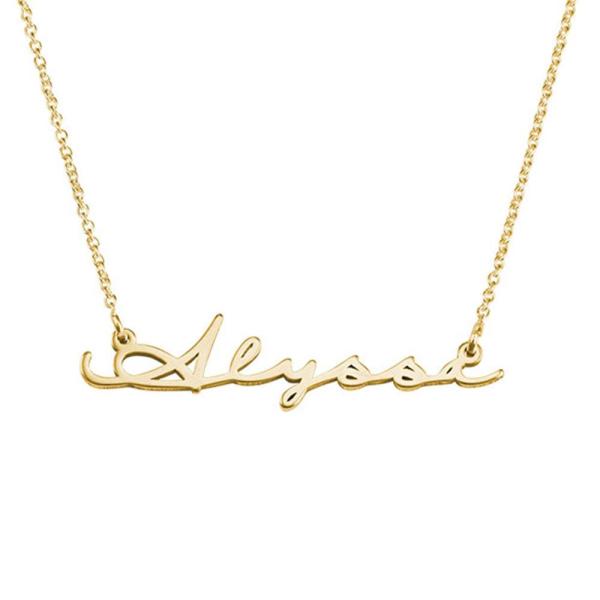 Gold Signature Name Necklace