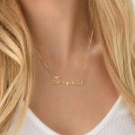 Gold Signature Name Necklace