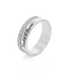 Sofia Double Band Ring with Diamonds in Silver