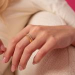 Sofia Double Band Ring with  Diamonds in 18ct Gold