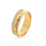 Sofia Double Band Ring with  Diamonds in 18ct Gold