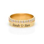 Sofia Double Band Ring with  Diamonds in 18ct Gold