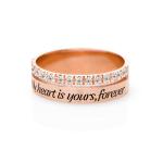 Sofia Double Band Ring with Diamonds in Rose Gold