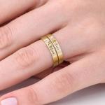 Stackable Diamond Name Ring in Gold