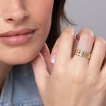 Stackable Diamond Name Ring in Gold