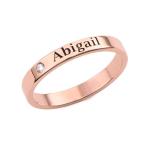 Stackable Diamond Name Ring in Rose Gold