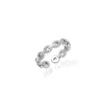 Sterling Silver Crystal Link Chain Ring