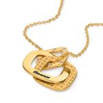 Teres Engraved Necklace with Diamonds in Gold