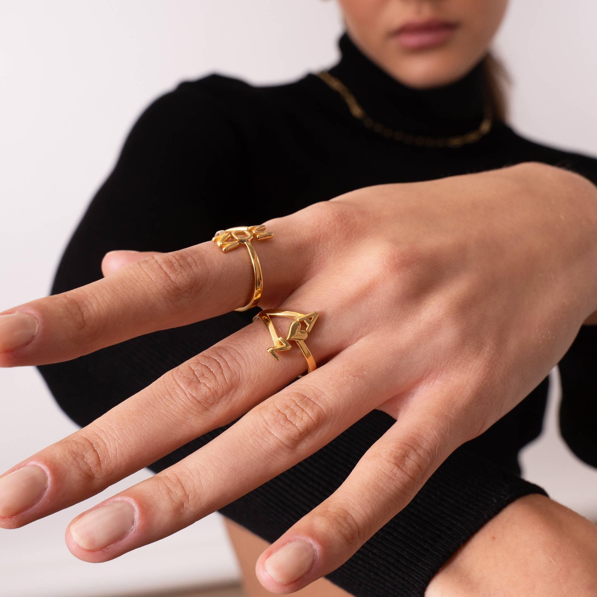 Three Initial Infinity Ring in Gold