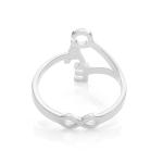 Three Initial Infinity Ring in Silver