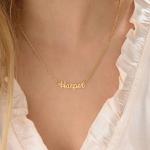 Tiny Cursive Name Necklace in Gold