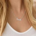 Tiny Cursive Name Necklace in Silver