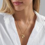 Two Hearts Forever One Necklace with Diamonds in Gold