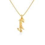 Vertical Name Necklace in Gold