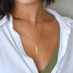 Vertical Name Necklace in Gold