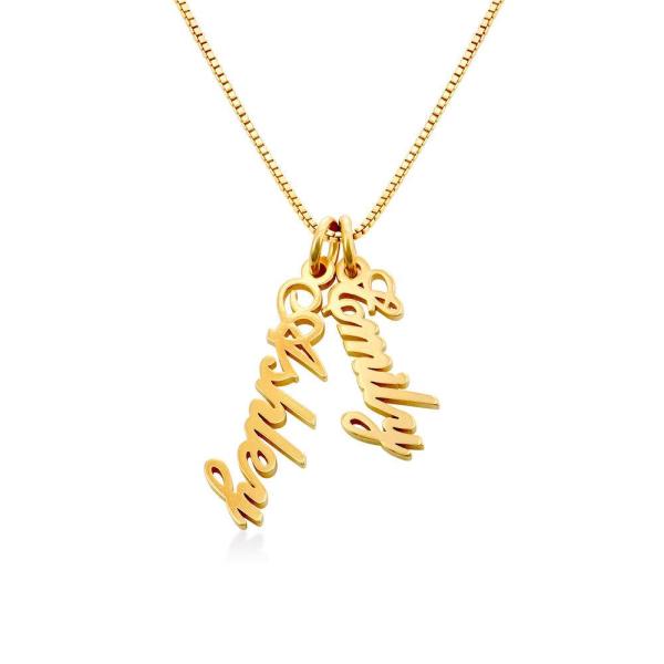 Vertical Name Necklace in Gold