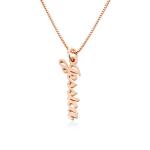 Vertical Name Necklace in Rose Gold