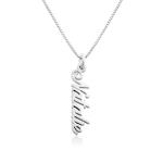 Vertical Name Necklace in Silver