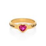 Vow Promise Ring with CZ Heart stone in Gold