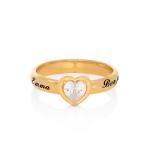 Vow Promise Ring with CZ Heart stone in Gold