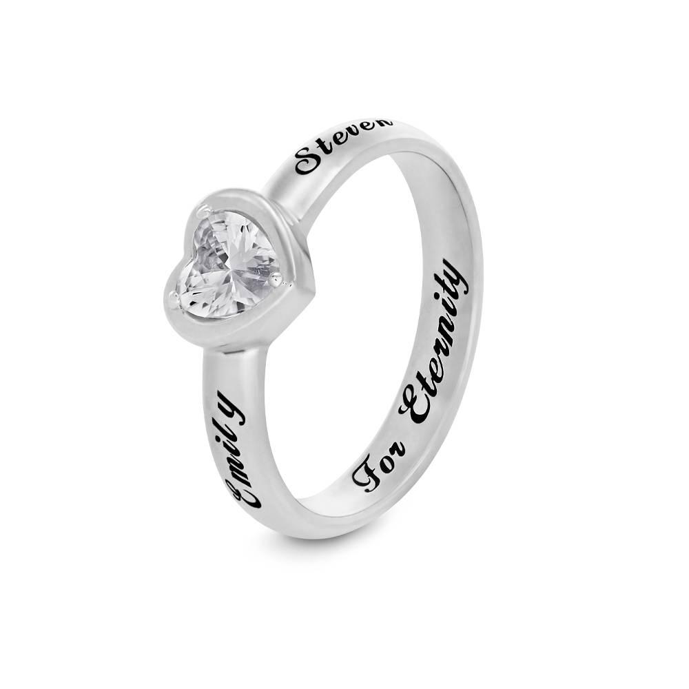 Vow Promise Ring with CZ Heart Stone in Silver