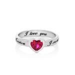 Vow Promise Ring with CZ Heart Stone in Silver