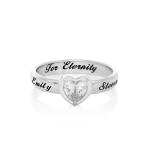 Vow Promise Ring with CZ Heart Stone in Silver